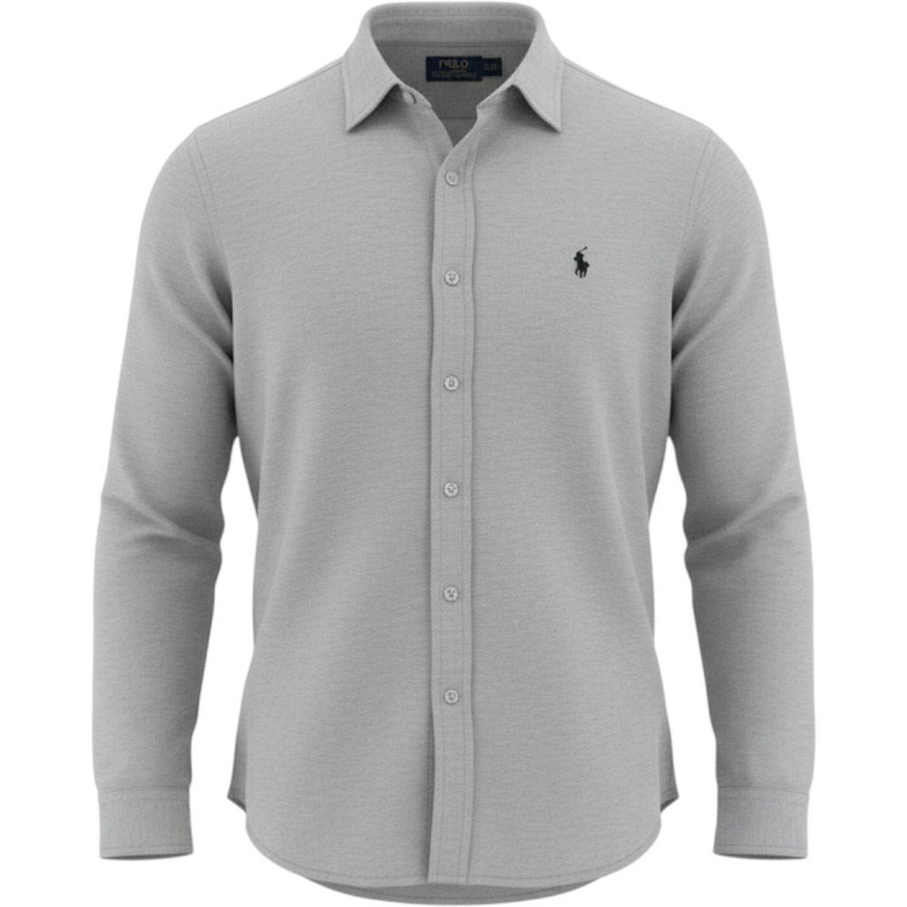 Polo Ralph Lauren Mens Herringbone Button Down Shirt Light Gray XL Long Sleeve